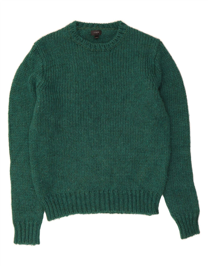 J. CREW Ανδρικό πουλόβερ με λαιμόκοψη, μεσαίο πράσινο μαλλί