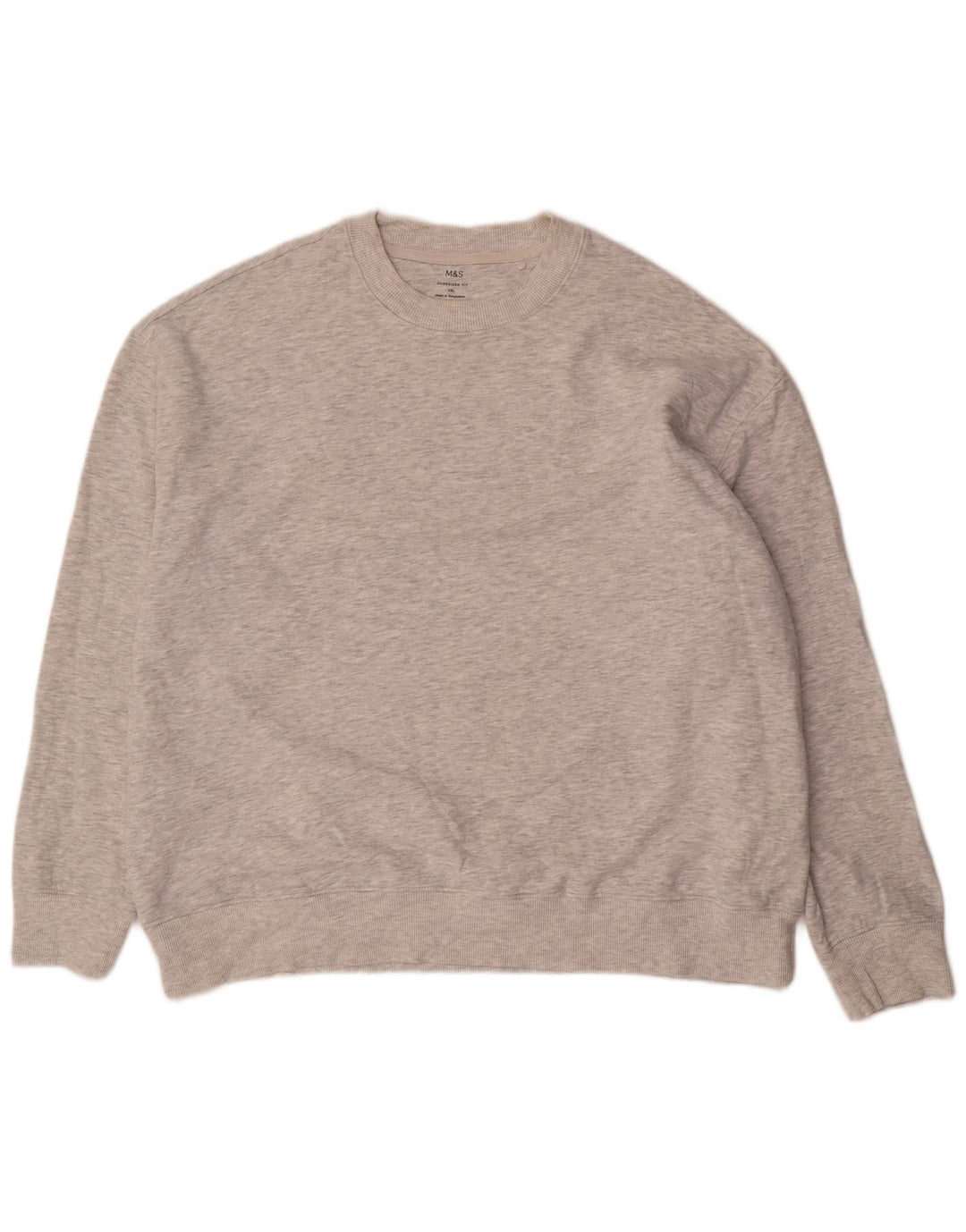 Marks & Spencer Ανδρική μπλούζα υπερμεγέθη Jumper 2XL Γκρι βαμβακερό