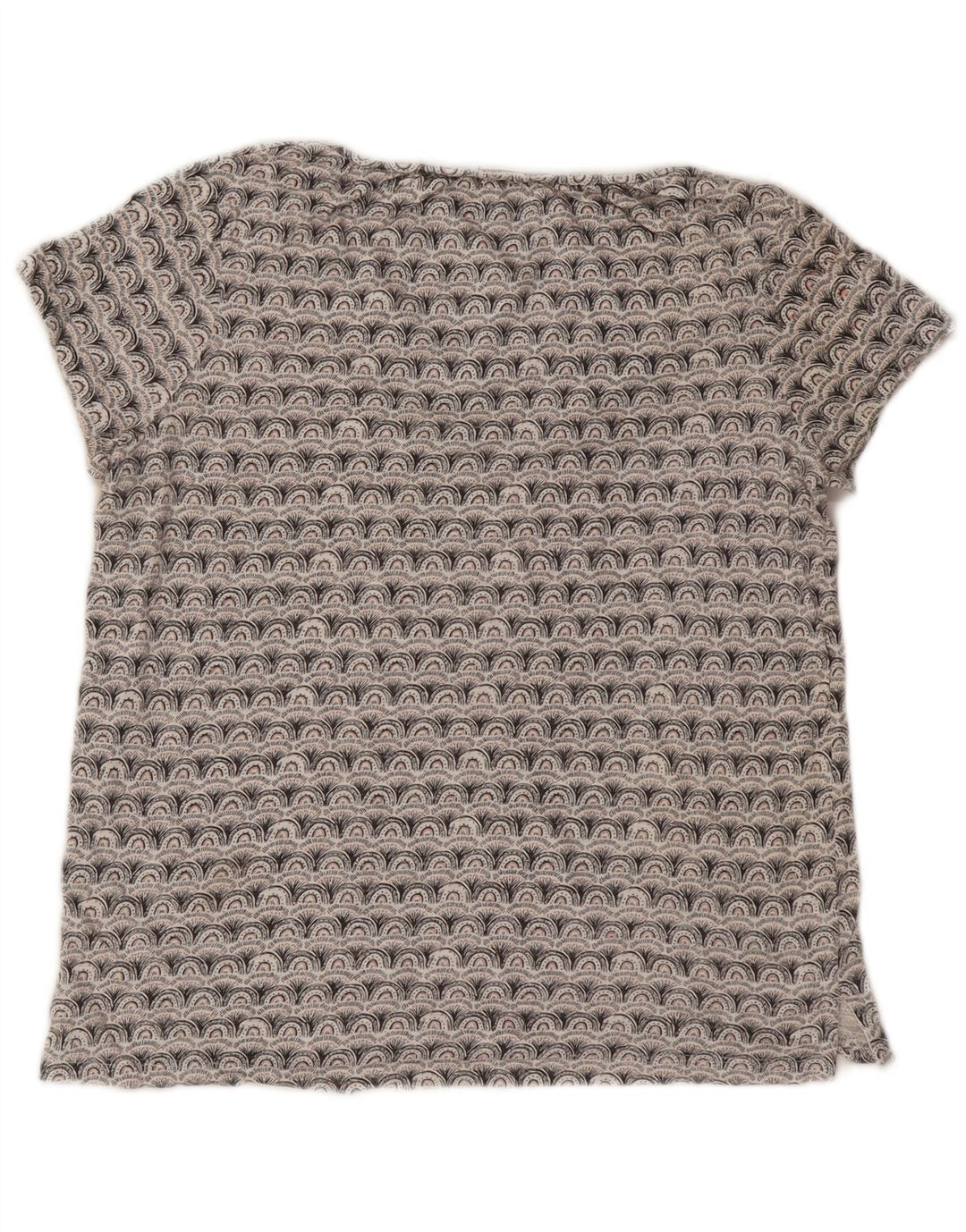 FAT FACE Γυναικείο υπερμεγέθη γραφικό μπλουζάκι Top 10 UK Small Grey Geometric