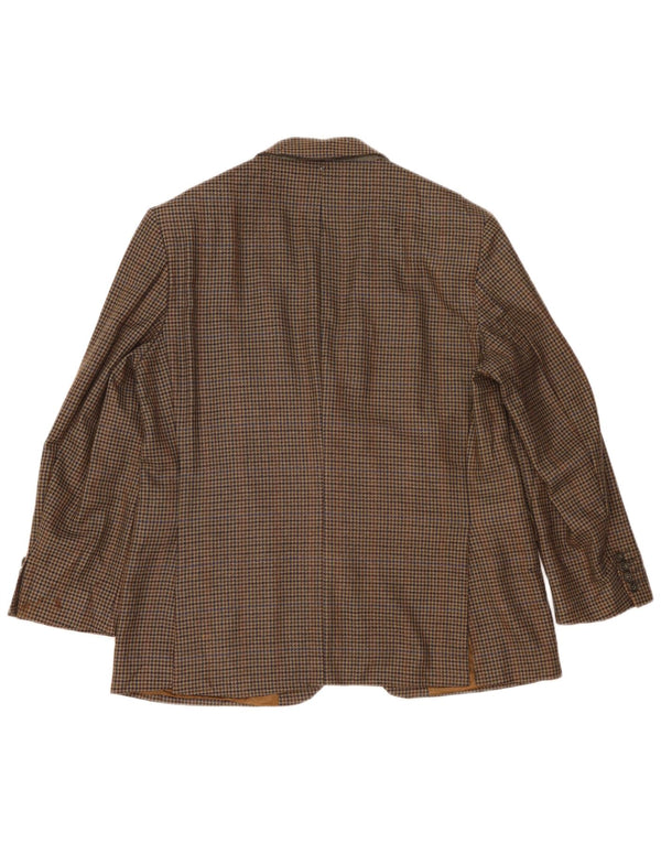 MARKS & SPENCER Ανδρικό σακάκι 2 κουμπιών UK 42 Large Khaki Houndstooth