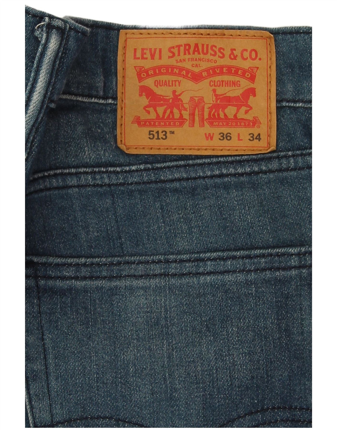Levi's Mens 513 Slim Straight Jeans W36 L28 Μπλε Βαμβακερό