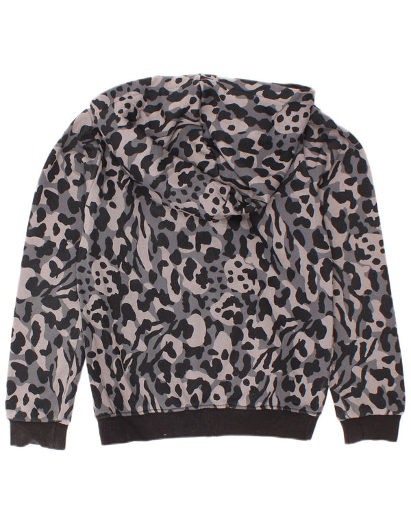 Puma Girls Zip Hoodie πουλόβερ 7-8 ετών Γκρι βαμβακερό καμουφλάζ