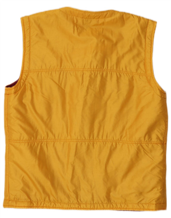 Vintage Γυναικείο Gilet IT 46 Large Yellow Floral Polyamide