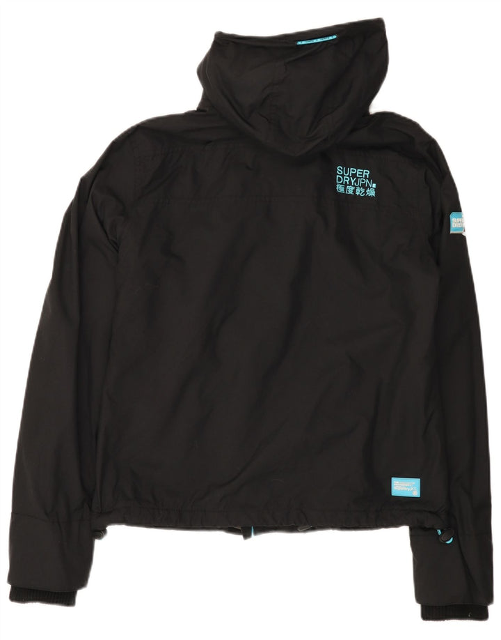 SUPERDRY Γυναικείο Windcheater Hooded Windbreaker Jacket UK 12 Medium Black