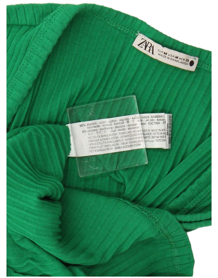 Zara Γυναικείο Γιλέκο Τοπ UK 12 Βαμβακερό μεσαίο πράσινο