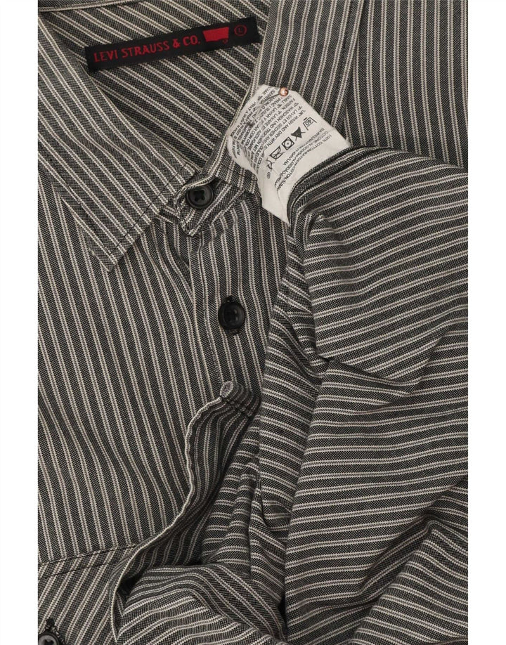 Ανδρικό πουκάμισο Levi's Large Grey Pinstripe Βαμβακερό