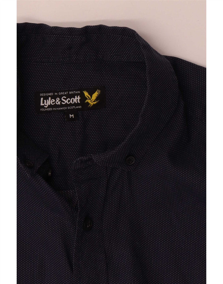 Ανδρικό πουκάμισο Lyle & Scott Βαμβακερό με μεσαίο ναυτικό μπλε στίγματα