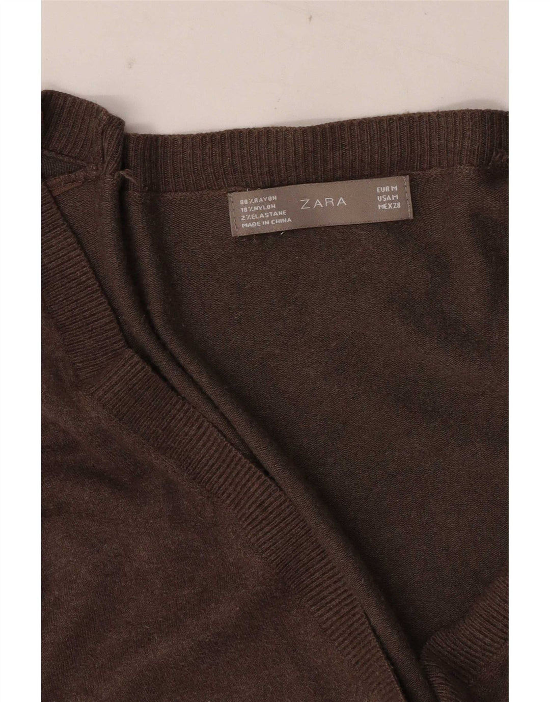 Zara Γυναικείο πουλόβερ UK 12 Medium Brown Rayon