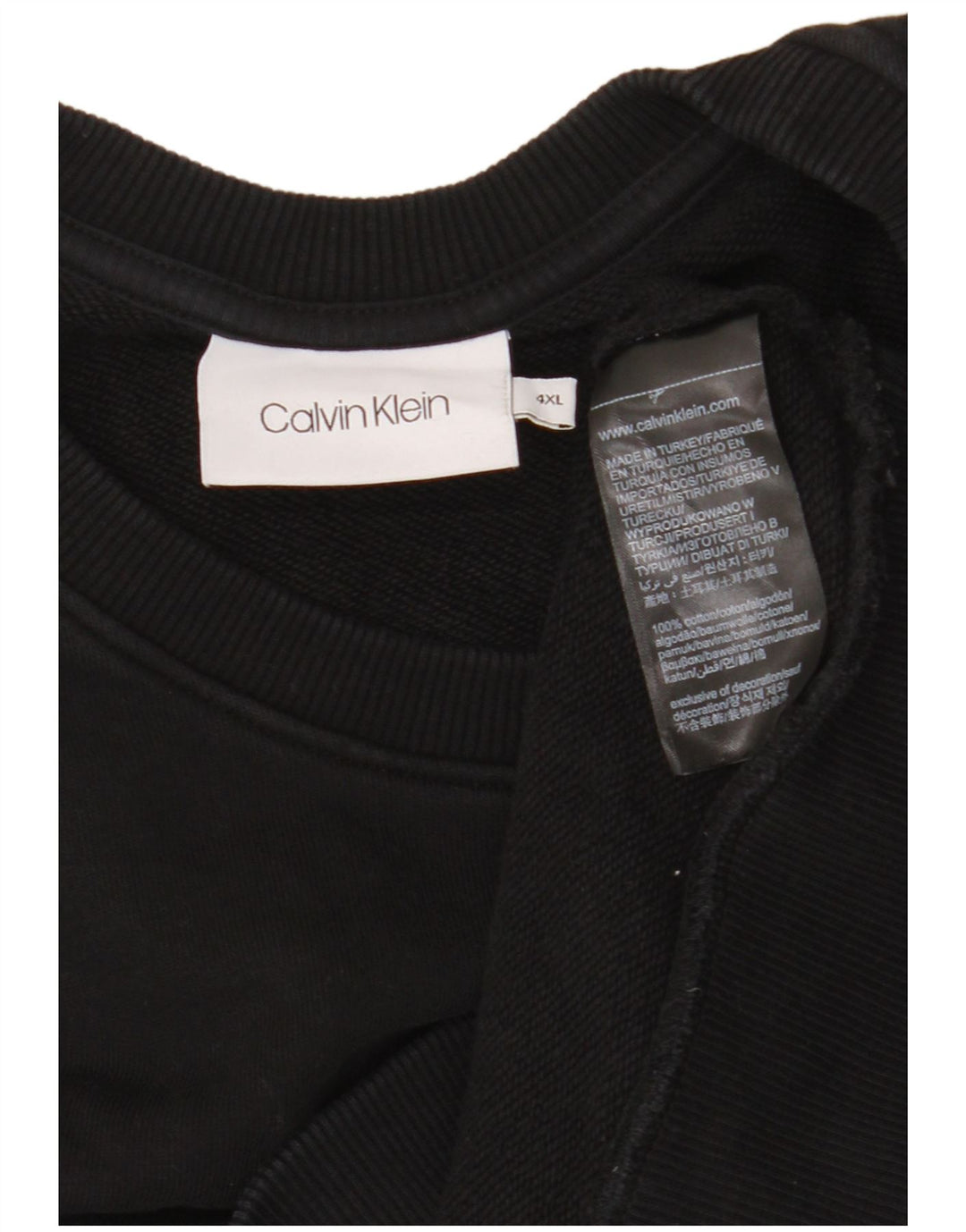 Γραφικό ανδρικό φούτερ Calvin Klein Jumper 4XL Μαύρο βαμβακερό