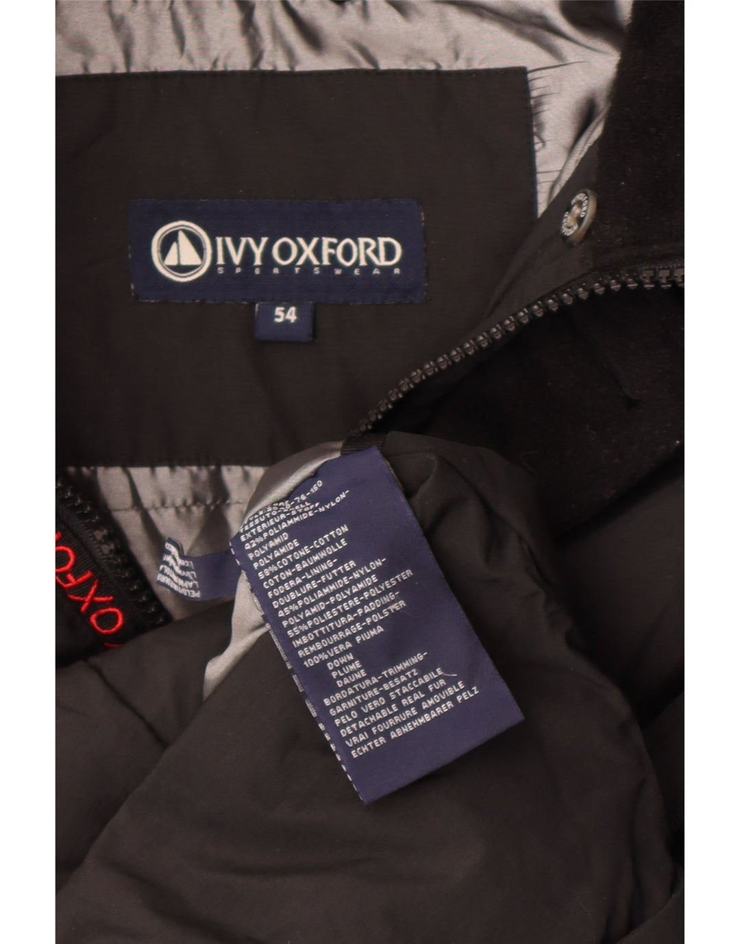 Ανδρικό μπουφάν Ivy Oxford με κουκούλα IT 54 2XL Μαύρο Πολυαμίδιο