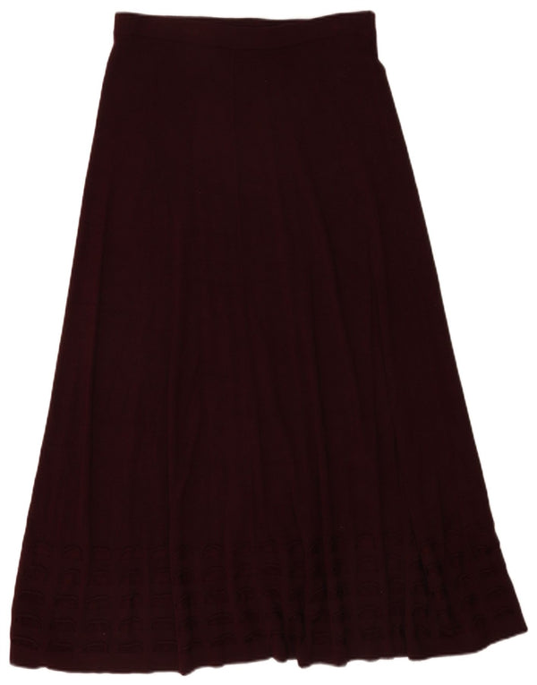 Marks & Spencer Γυναικεία πλεκτή μάξι φούστα UK 10 Small W30 μπορντό βισκόζη