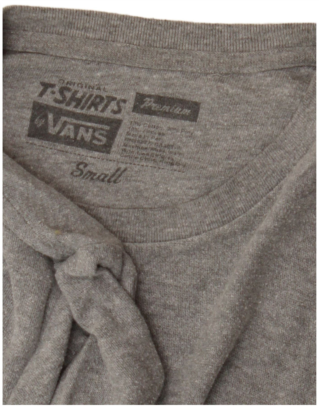 VANS Mens T-Shirt Top Small Grey Cotton
