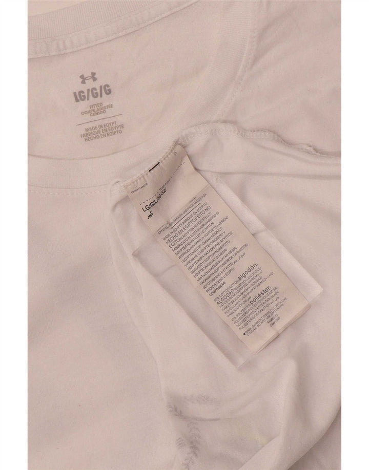 Under Armour Ανδρικό γραφικό τοπ μακρυμάνικο μεγάλο λευκό βαμβακερό
