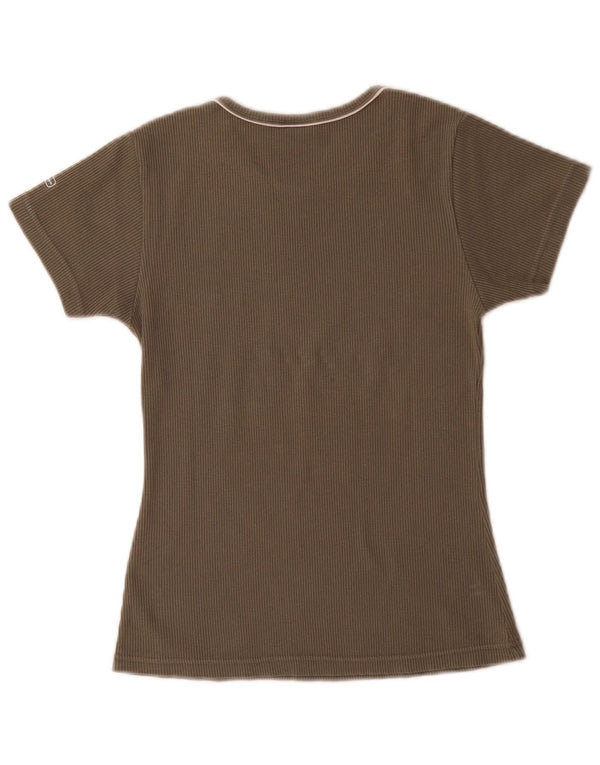 Champion Γυναικείο T-Shirt Top UK 12 Medium Khaki Cotton