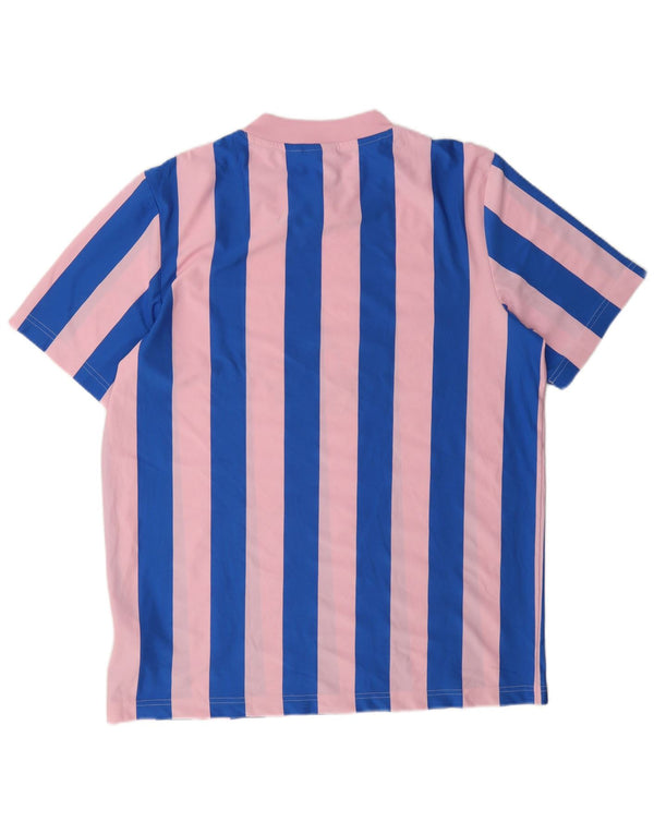 Ανδρικό γραφικό μπλουζάκι Adidas Top μεσαίο ροζ ριγέ πολυεστέρα