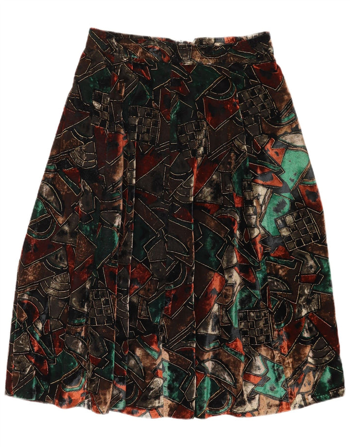 Vintage Γυναικεία Velvet Flared Φούστα W28 Μεσαία Πολύχρωμη Γεωμετρική
