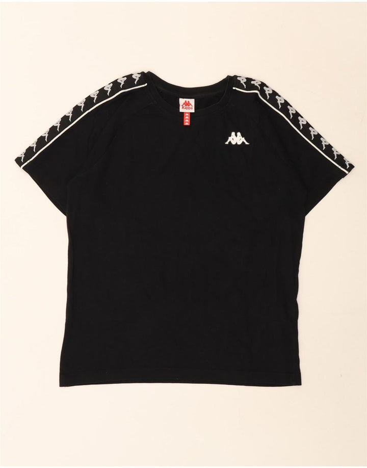 Kappa Ανδρικό γραφικό T-Shirt Top Μικρό μαύρο βαμβακερό