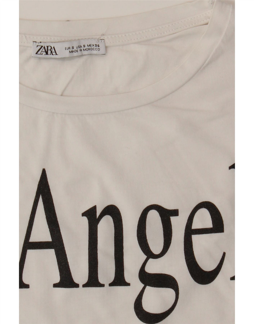 ZARA Womens Oversized Graphic T-Shirt Top UK 10 Small White Vintage Zara and Second-Hand Zara from Messina Hembry 