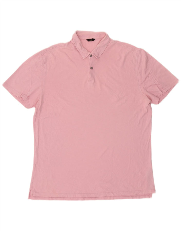 Ανδρικό πουκάμισο πόλο Massimo Dutti 2XL ροζ βαμβακερό
