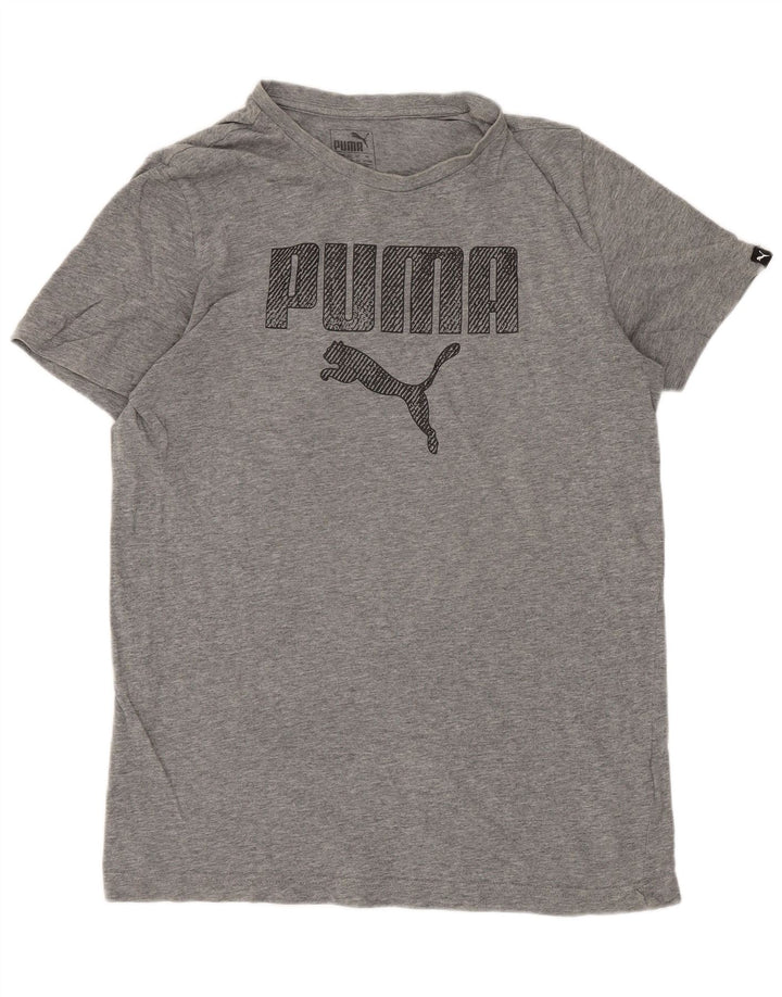 Μπλουζάκι Puma Boys κανονικό γραφικό μπλουζάκι 15-16 ετών γκρι βαμβακερό