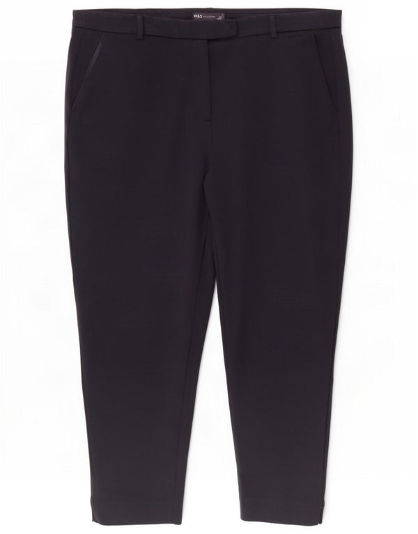 Marks & Spencer Γυναικεία κωνικό παντελόνι Chino UK 20 2XL W38 L26 Navy Blue