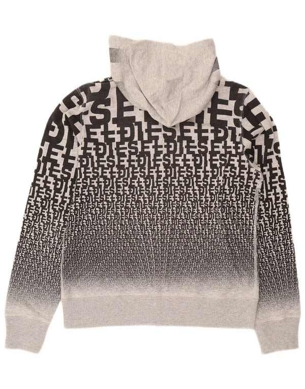 Diesel γυναικείο πουλόβερ με κουκούλα με φερμουάρ UK 18 XL γκρι βαμβακερό