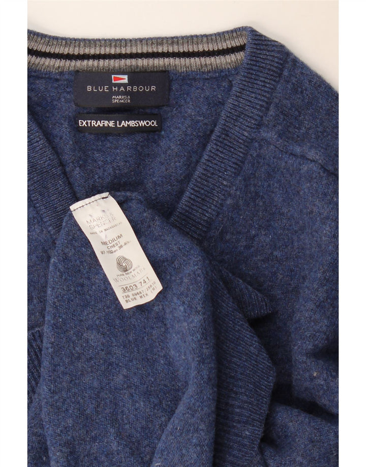 Marks & Spencer Γυναικείο πουλόβερ με λαιμόκοψη με V λαιμόκοψη UK 14 Medium Navy Blue