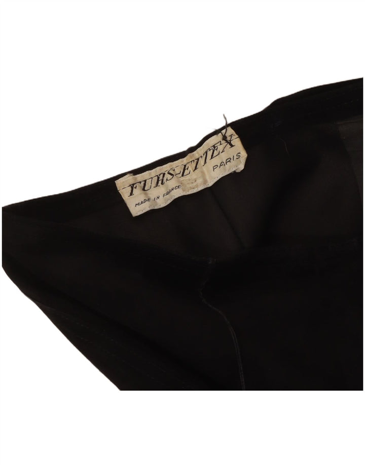 VINTAGE Γυναικείο Φαρδύ Καστό Παντελόνι Capri W30 L19 Μαύρο