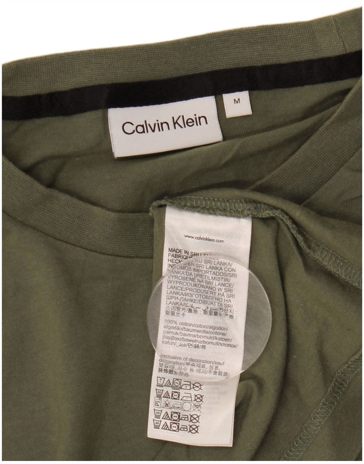 Ανδρικό γραφικό T-Shirt Calvin Klein Τοπ μεσαίο χακί βαμβακερό
