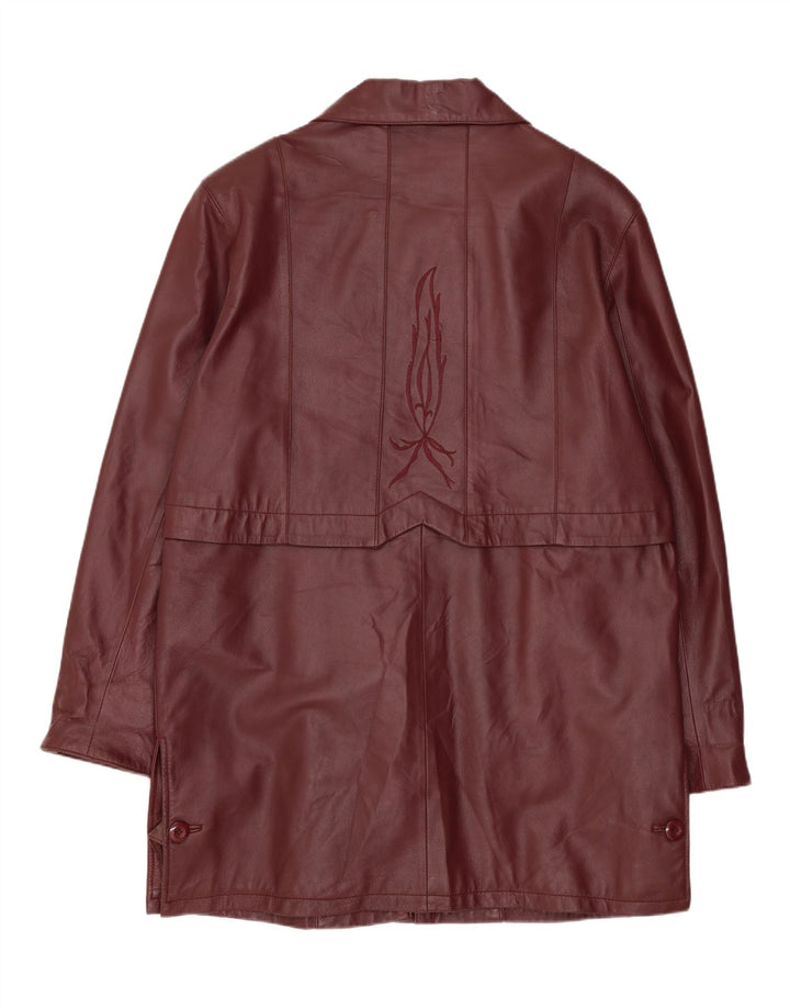 Vintage Γυναικείο Δερμάτινο Παλτό IT 48 XL Maroon Leather