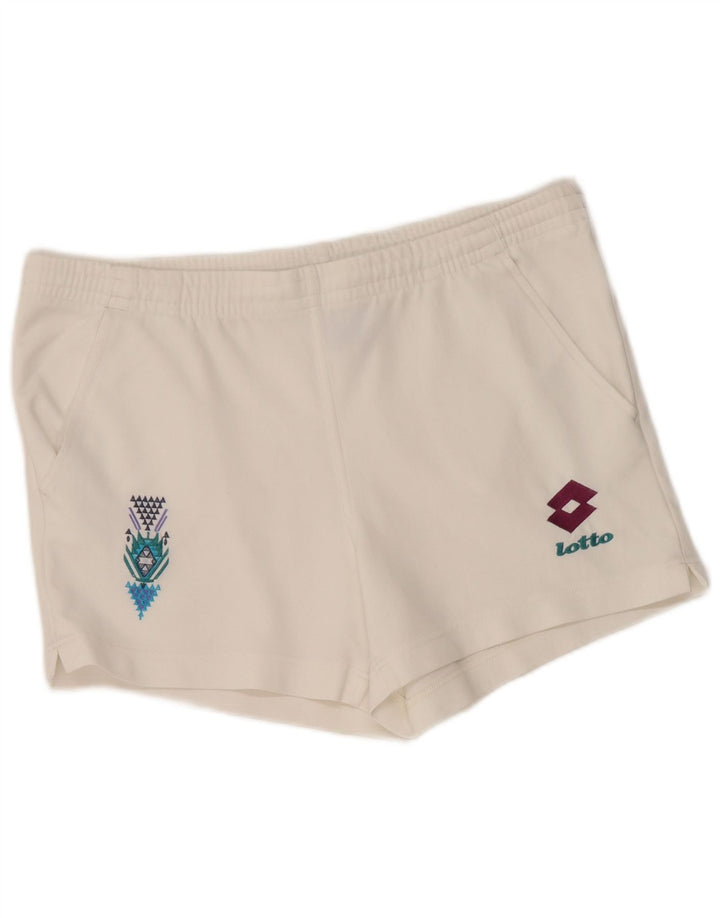 Ανδρικό γραφικό αθλητικό σορτς Lotto μεγάλο λευκό πολυεστέρα