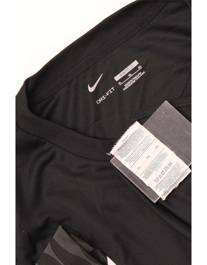 Ανδρικό T-Shirt Nike Dri Fit Slim γραφικό Top XL μαύρο πολυεστέρα