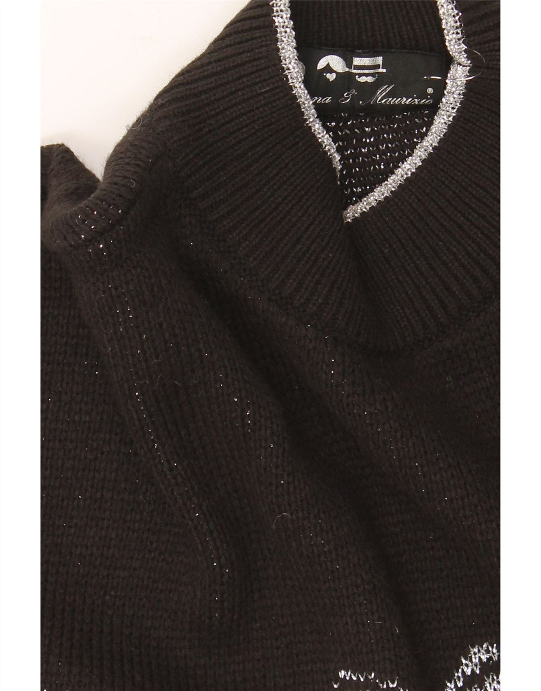 VINTAGE Womens Overshirt Turtle Neck Jumper Sweater UK 14 Medium Black Vintage Vintage and Second-Hand Vintage from Messina Hembry 