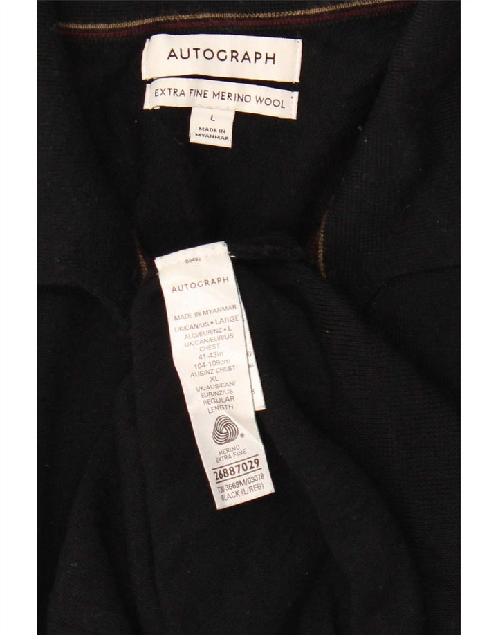 Marks & Spencer Ανδρικό πουλόβερ Polo Large Μαύρο
