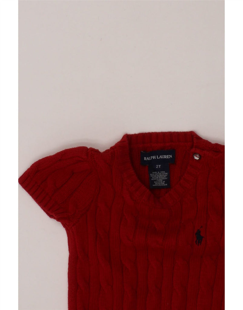 RALPH LAUREN Baby Girls Jumper Dress 18-24 Months Red Cotton Vintage Ralph Lauren and Second-Hand Ralph Lauren from Messina Hembry 