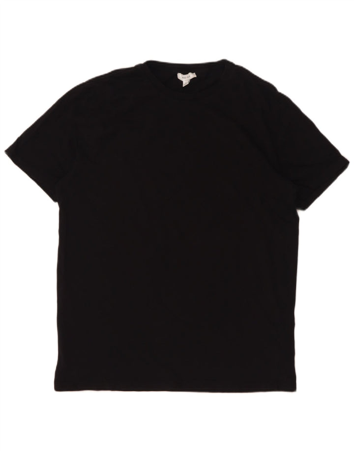 Ανδρικό T-Shirt Reiss Top μεγάλο μαύρο βαμβακερό
