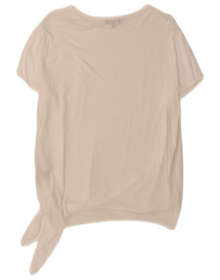 Massimo Dutti Γυναικεία Μπλούζα Τοπ UK 18 XL Λευκή βισκόζη