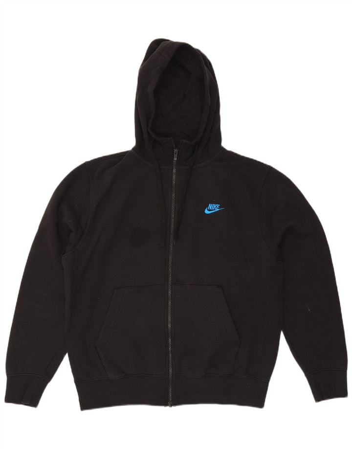 Ανδρικό πουλόβερ Nike με φερμουάρ, μεσαίο μαύρο βαμβακερό