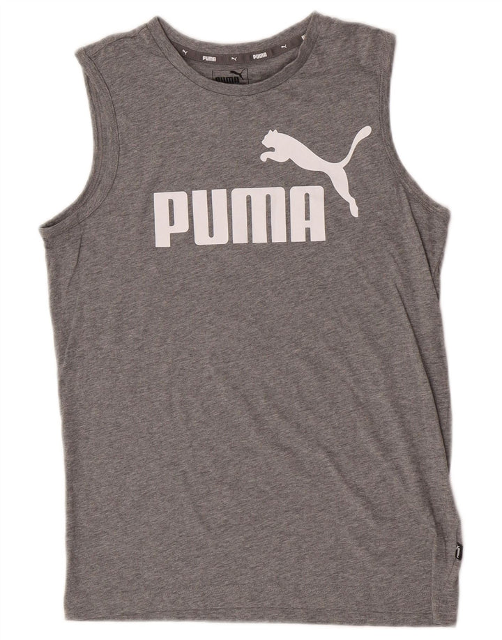 Puma Boys Graphic Vest Top 13-14 Years Grey Flecked