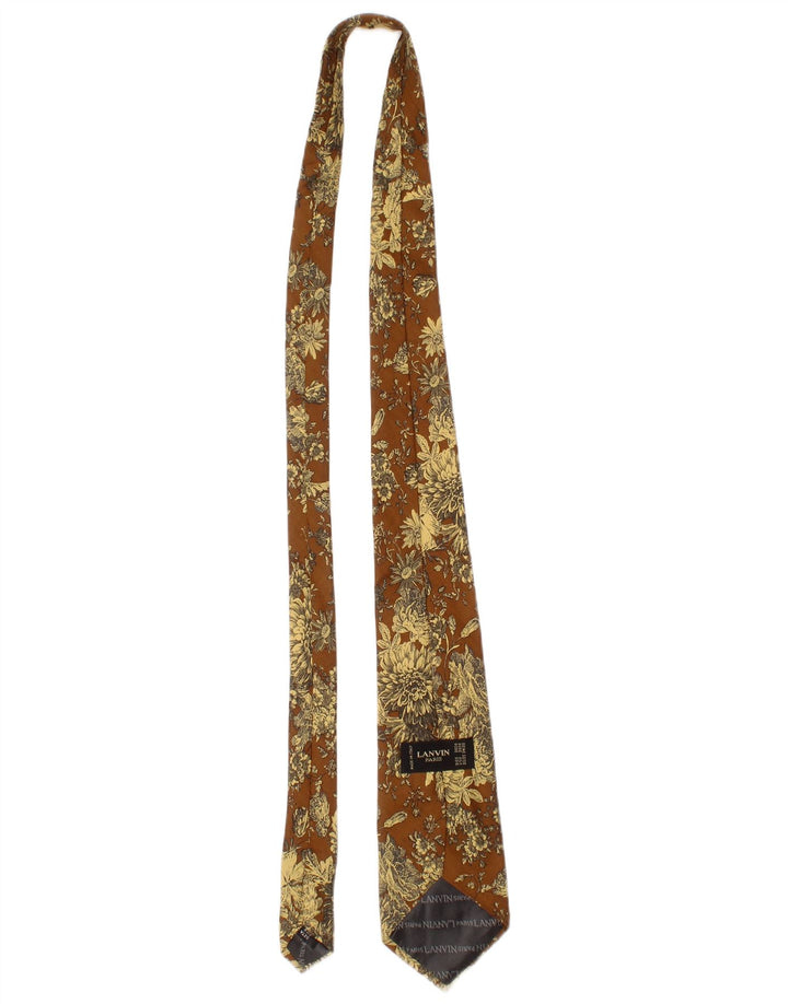 Ανδρική γραβάτα Lanvin One Size Καφέ Floral Silk Designer