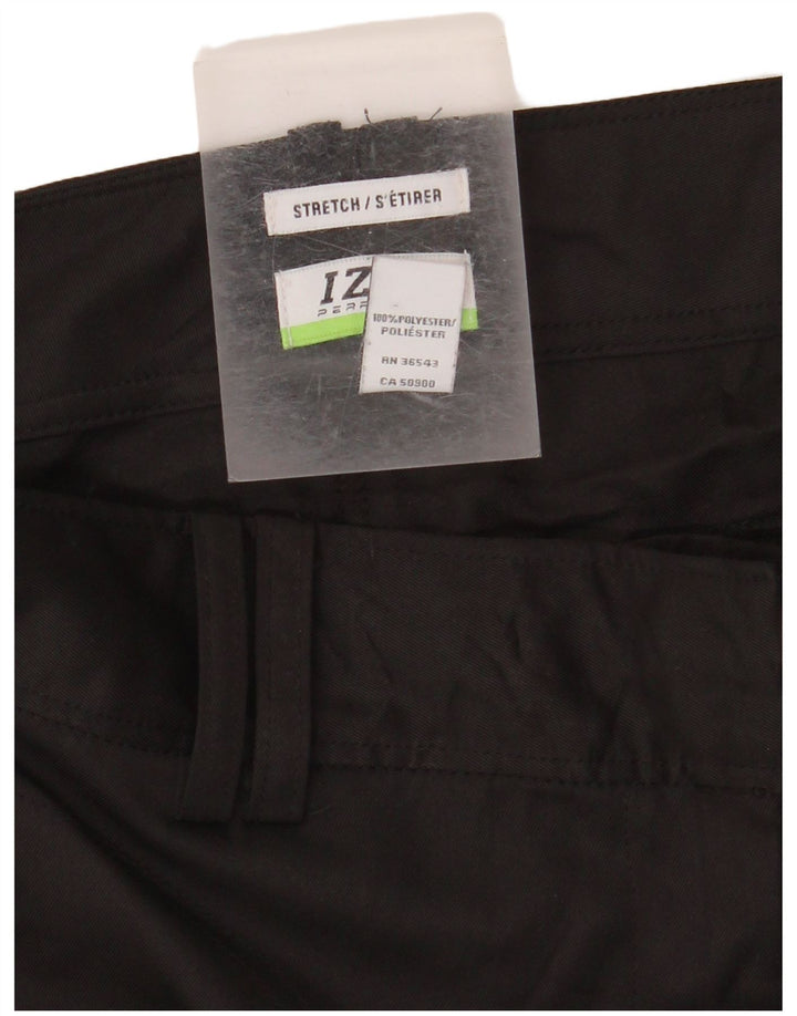Γυναικείο ίσιο παντελόνι Chino IZOD US 10 μεγάλο W32 L30 μαύρο πολυεστέρα