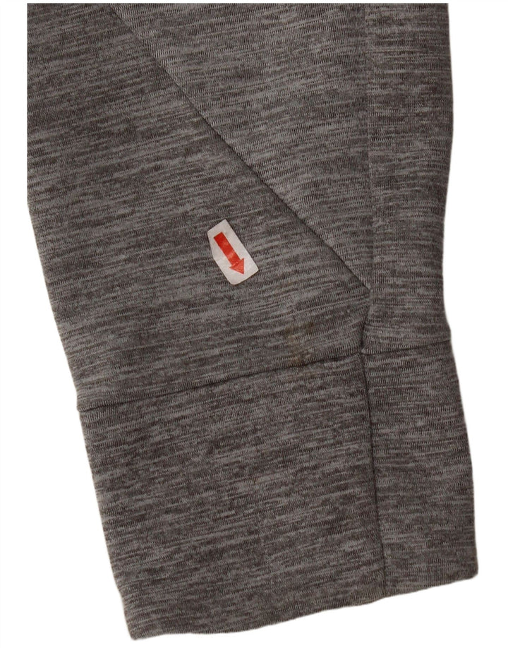 HUMMEL Mens Zip Hoodie Sweater Large Grey Flecked Polyester