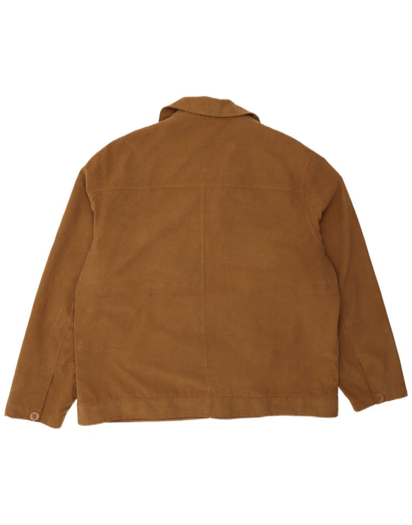 Vintage Ανδρικό Bomber Jacket UK 46 3XL καφέ πολυεστέρας