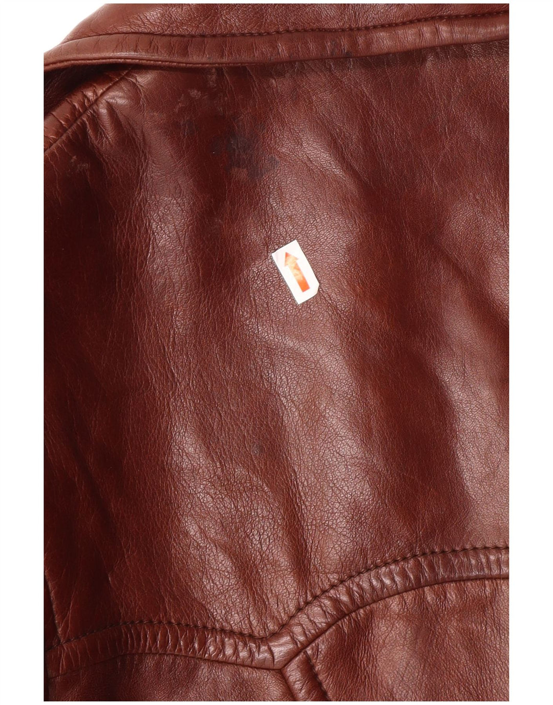 VINTAGE Γυναικείο Δερμάτινο Παλτό IT 52 2XL Καφέ Δερμάτινο