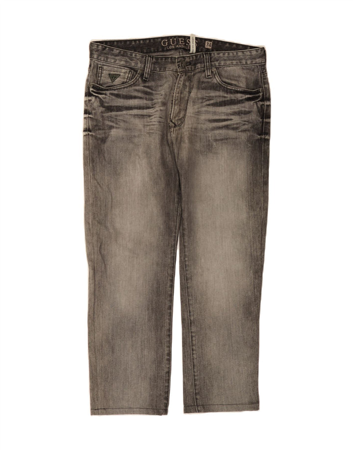 GUESS Mens Straight Jeans W34 L28 Grey Cotton Vintage Guess and Second-Hand Guess from Messina Hembry 