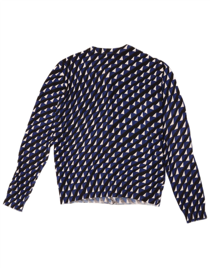 Marks & Spencer Γυναικεία ζακέτα Crop UK 14 Medium Blue Geometric