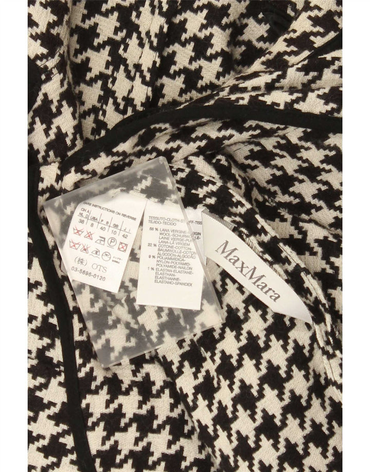Max Mara Γυναικείο σακάκι UK 10 Small Black Houndstooth Wool