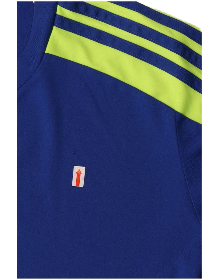 Ανδρικό γραφικό μπλουζάκι Adidas Aeroready Top Small Blue Colorblock Πολυεστέρας