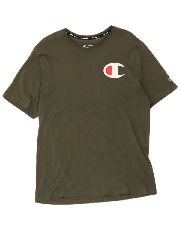 Champion Ανδρικό γραφικό T-Shirt Top XL Khaki Cotton