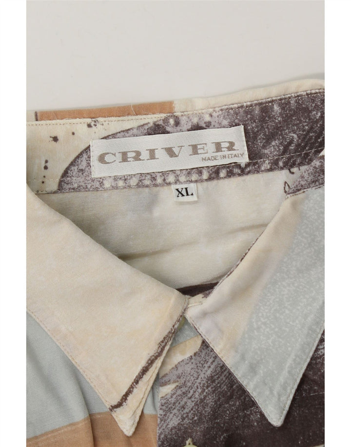 Ανδρικό πουκάμισο Criver XL Μπεζ γεωμετρική βισκόζη